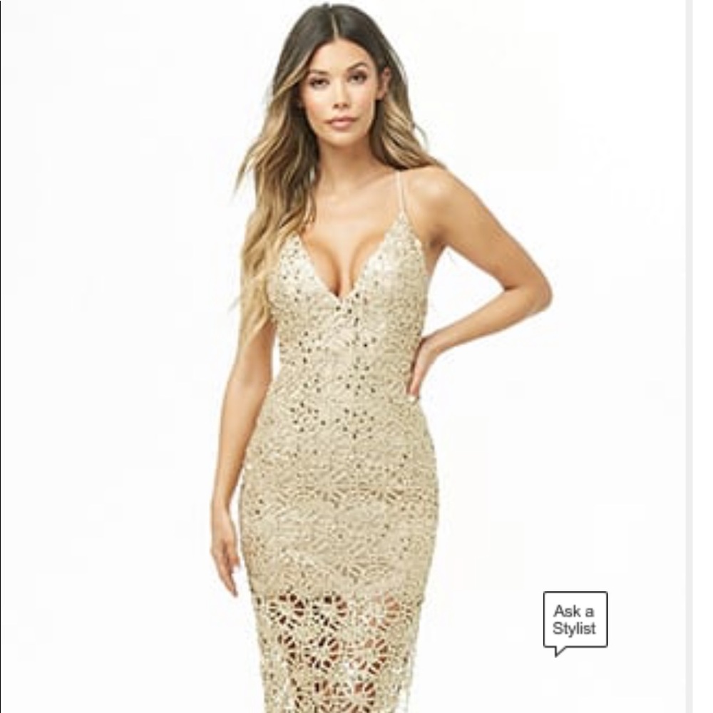 Sequin Gold Formal Dress F21
